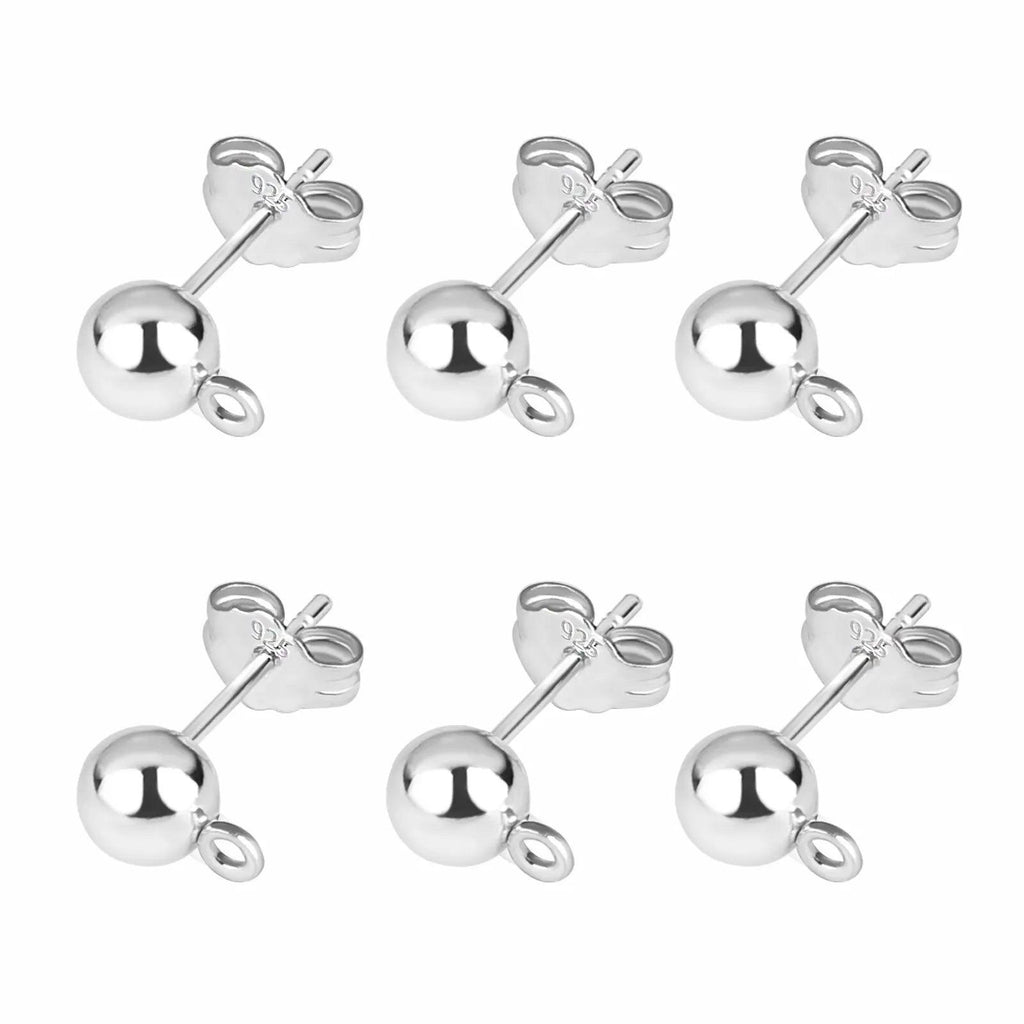 50pcs/lot Gold Silver Earring Studs Base Pins 925 Silver Plated Earring Plug Ear Back DIY Jewelry Making Findings Accessories