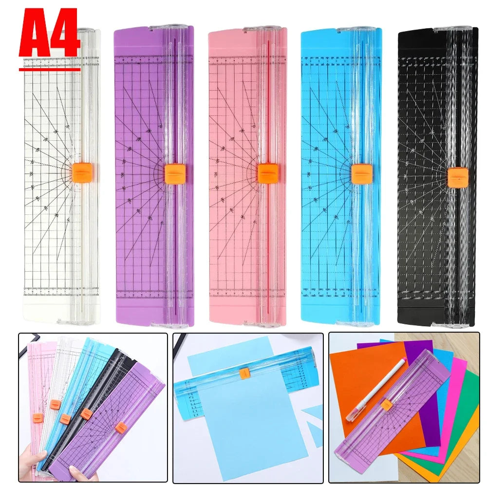 A4 Guillotine Paper Cutter DIY Crafts Paper Trimmer Photo Cutting Machine Scrapbook Blades with Automatic Guard for Office