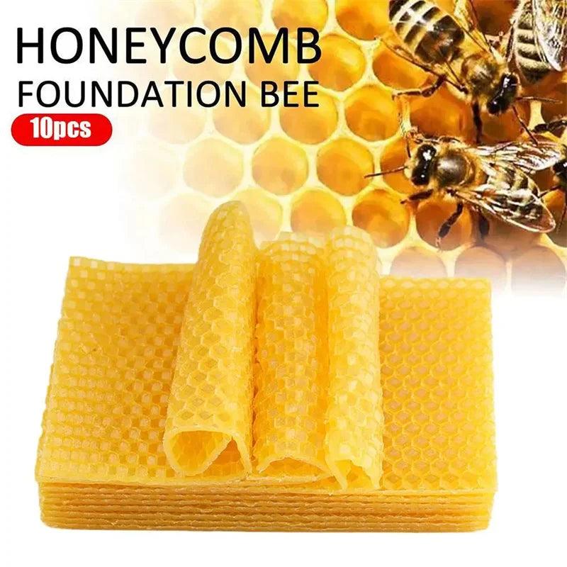 10Pcs Beekeeping Tools Beeswax Sheets Candle Making Craft DIY Kits Honey Candles Maker Full Bees Wax Honeycomb Beekeeping Sheets