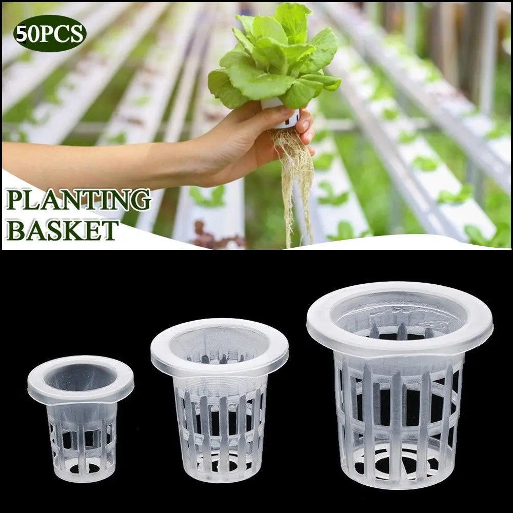 50Pcs Hydroponic Colonization Mesh Pot Net Cup Basket Hydroponic Aeroponic Planting Grow Clone Nursery Plant Soilless