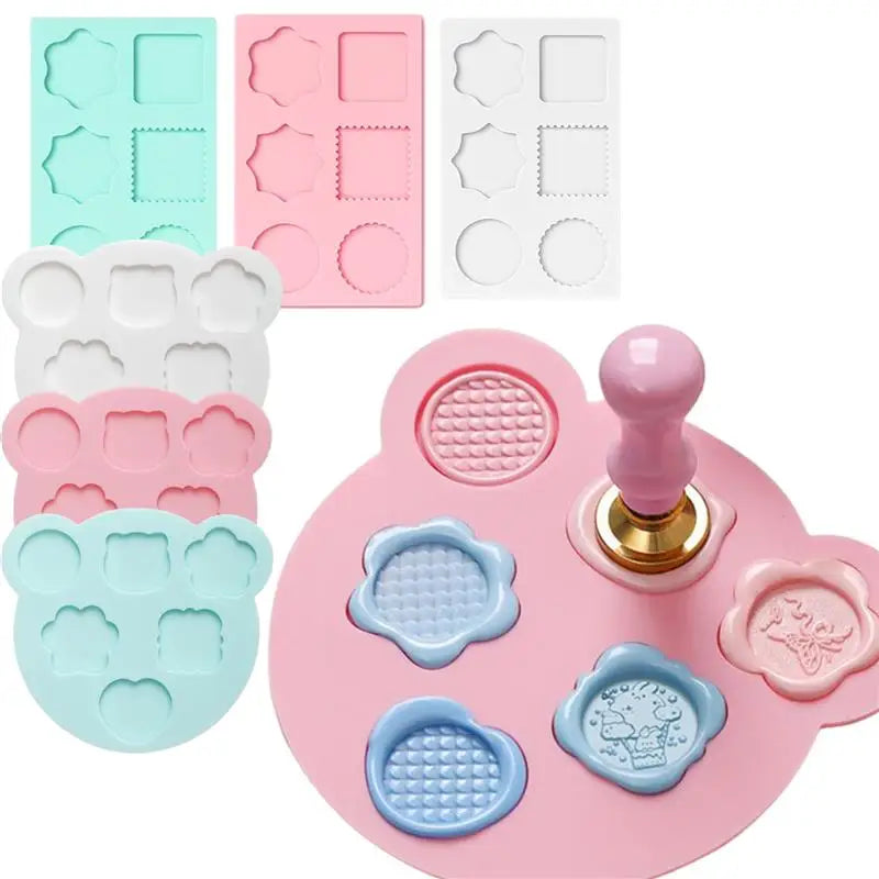 Wax Seal Stamp Silicone Mold Pad Graphic Molds Sealing Wax Mould Mats Sealing Fix Shapes Envelope Invitation DIY Scrapbook Tool