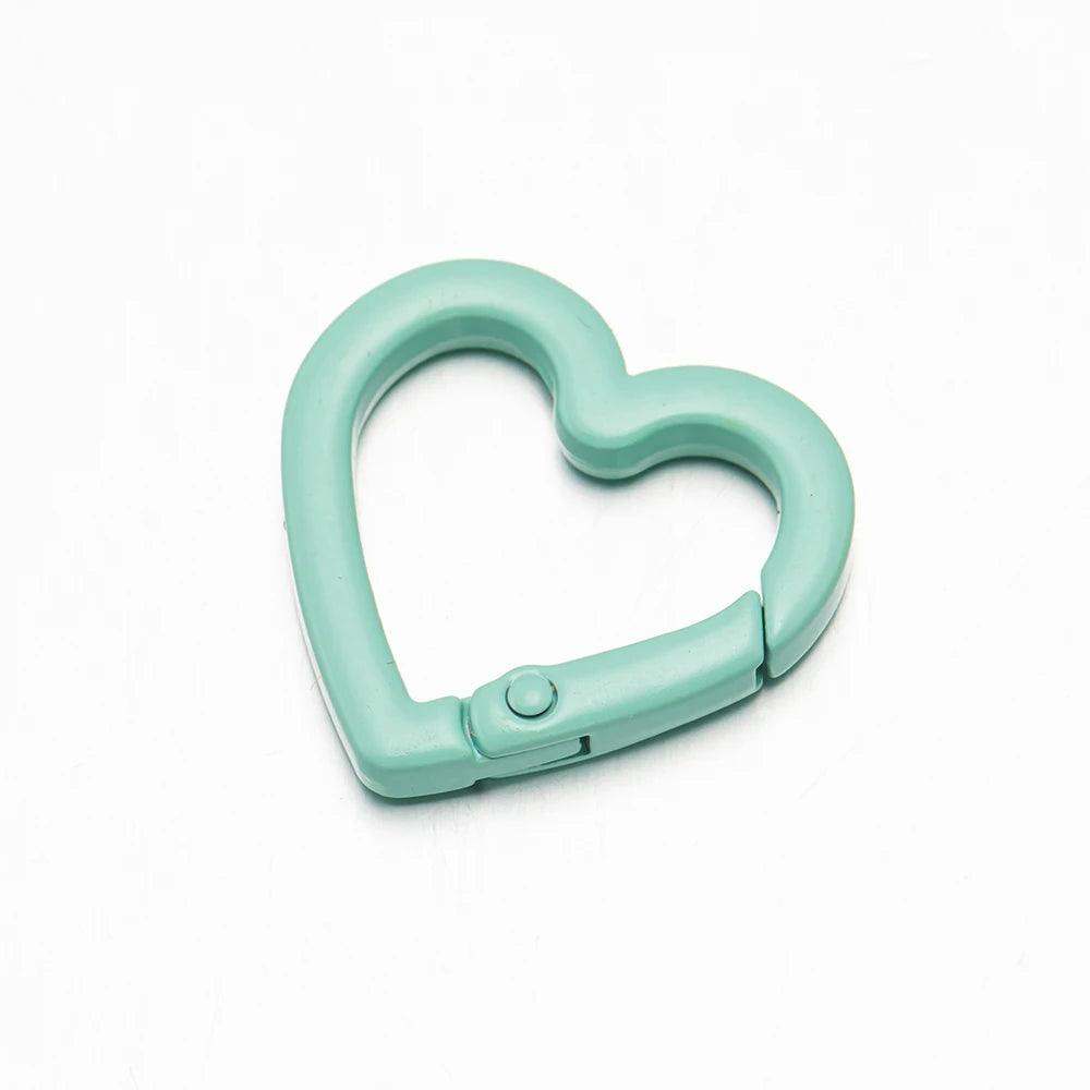 5pcs Heart Carabiner Trigger Snap Clip Spring Keyrings Buckle Hooks for Key Ring Keychains Bag Purse Handbag Craft Making Supply
