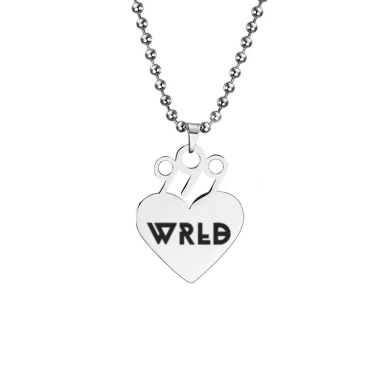 Juice WRLD Pendant Necklace Beads Stainless Steel Necklace For Women Man Fans Gift Collares Mujer Gargantilha Collier Femme