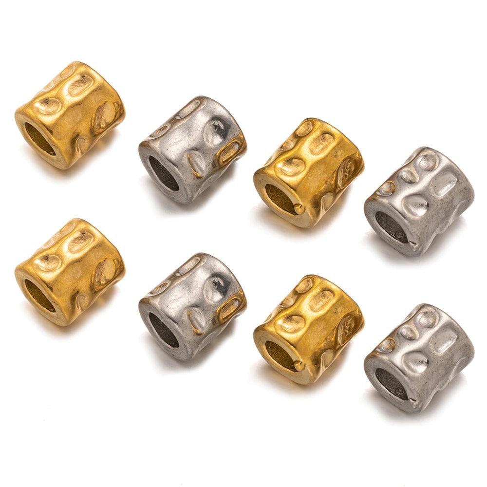 5pcs Stainless Steel Cylinder Tube Beads for DIY Bracelets Necklaces Jewelry Making Supplies Accessories Material Craft Parts