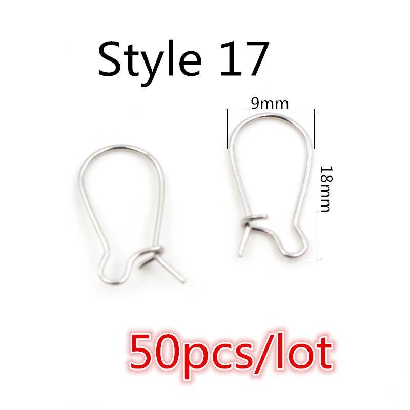(Never Fade) High Quality 316 Stainless Steel DIY Earring Findings Clasps Hooks Jewelry Making Accessories Earwire