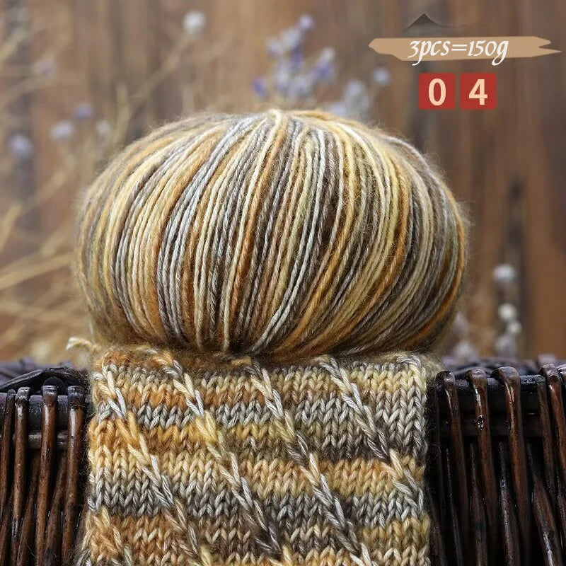 Camouflage Cotton Yarn 150g Medium Thick DIY Crochet Thread