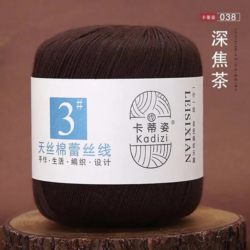 100 Percent Mercerized Cotton Lace Yarn for Hand Knitting and Crochet Arts Crafts