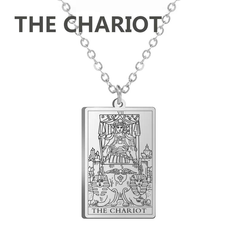 Stainless steel Cassic Tarot Pendant Necklace Major Cigano fortune Telling Necklace Star/Moon/Death Symbol Pendant Accessory