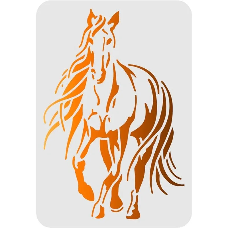 Horse Drawing Painting Stencils Templates 11.6x8.3 inch Plastic Stencils Decoration Rectangle Reusable Stencils