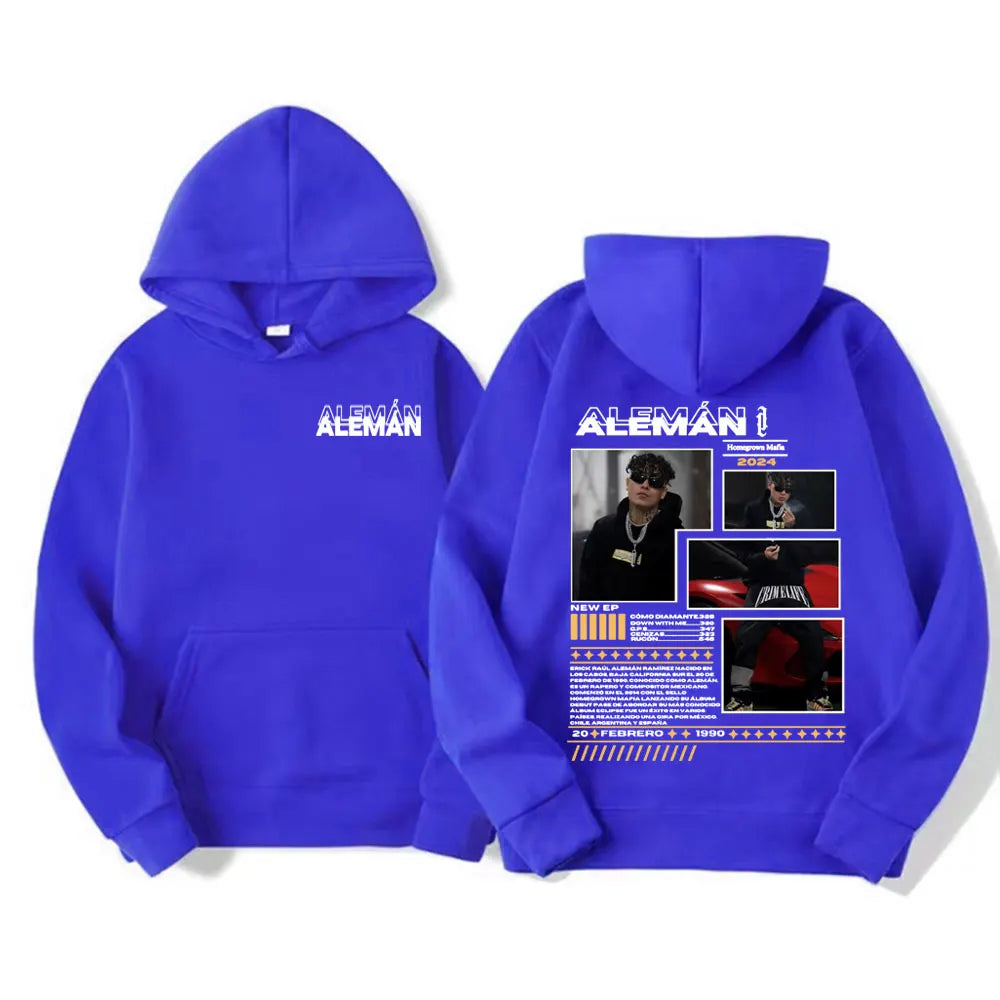 Rapper Aleman Homegrown Mafia Tour Album Merch Sweatshirt Men Women's Clothing Fashion Hip Hop Punk Style Casual Pullover Hoodie