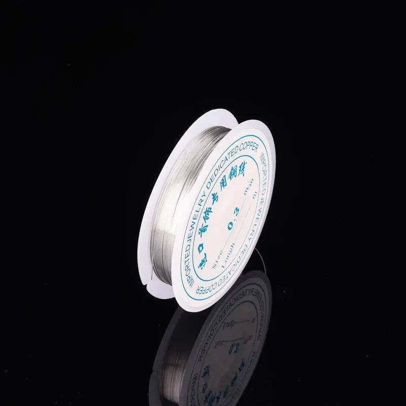 A Roll of 0.2/0.3/0.4mm * 15m Color Retention Copper Wire, Copper Wire Shape Wire, Jewelry Beaded Bracelet, Pearl Shaped Windin