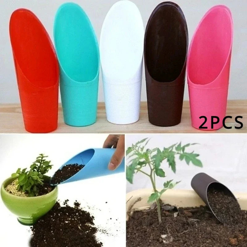 2pcs Plastic Bucket Shovel Potted Cultivation Cylinder Mini Fleshy Plant Soil Spade Shovel Gardening