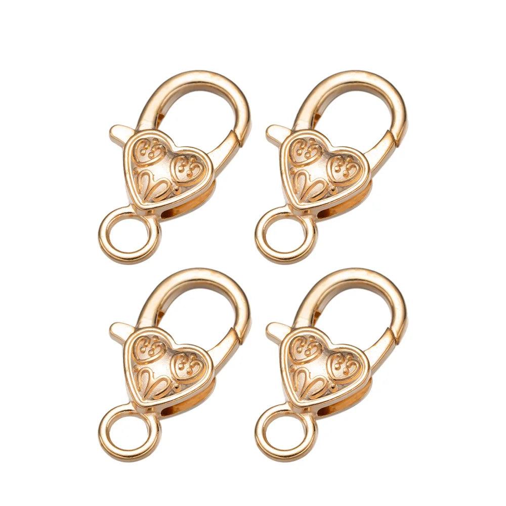 10pcs Lobster Clasp Hooks Heart Keychain Clasps for DIY Bracelets Chain Necklace Components Accessory Jewelry Making Findings