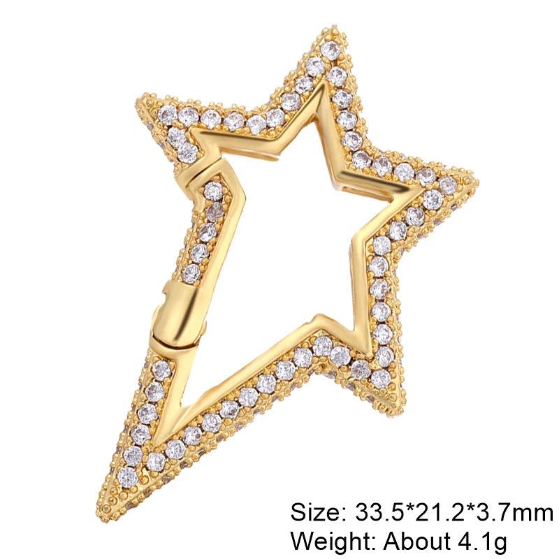 Juya Handmade Creative 18K Gold Plated Brass Screw Locks Carabiner Clasps Accessories For DIY Mesh Chains Pendant Jewelry Making