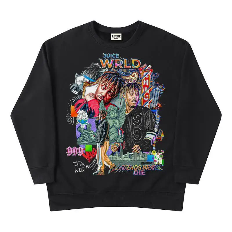 Rapper Juice Wrld 999 Letter Printed Hoodie Y2k Women's Casual Fashion Sportswear Autumn/Winter Hoodie Men's Women's Clothing