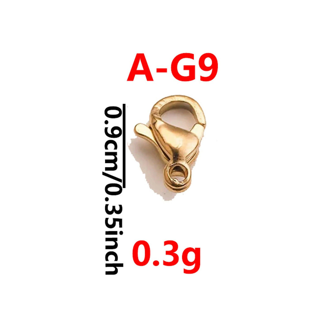 20Pcs Gold/Stainless Steel Lobster Clasps For Diy Necklace And Bracelet Jewelry End Links, Simple And Practical 0.9cm-1.5cm