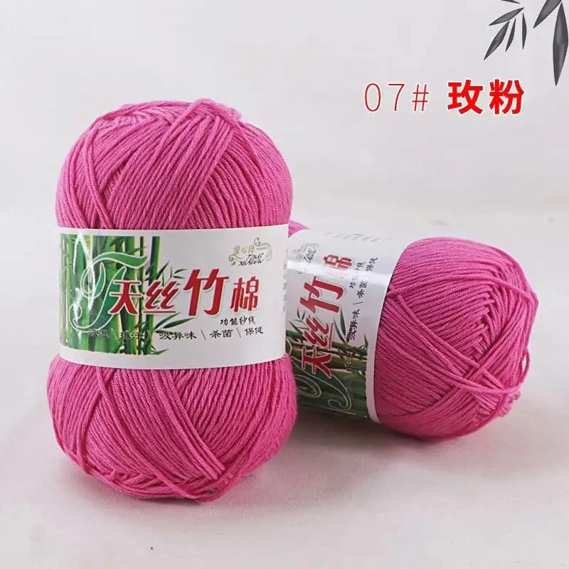 Bamboo Charcoal Cotton Yarn For Weaving 50g Ball DIY