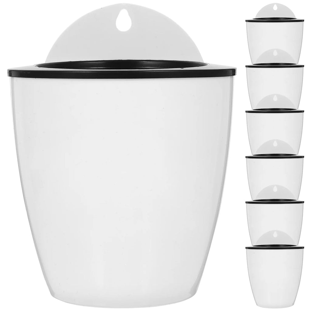 7 Pcs Flowerpot Pots for Plants Round Automatic Container Planters Indoor Plastic Self Watering