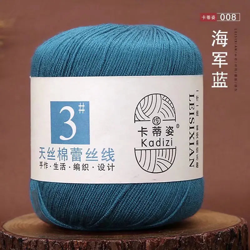 100 Percent Mercerized Cotton Lace Yarn for Hand Knitting and Crochet Arts Crafts