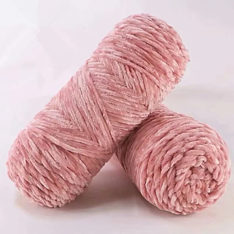 DIY Soft Chenille Yarn for Knitting and Crochet 100g 130M Polyester Velvet Amigurumi Dolphin Baby Plush