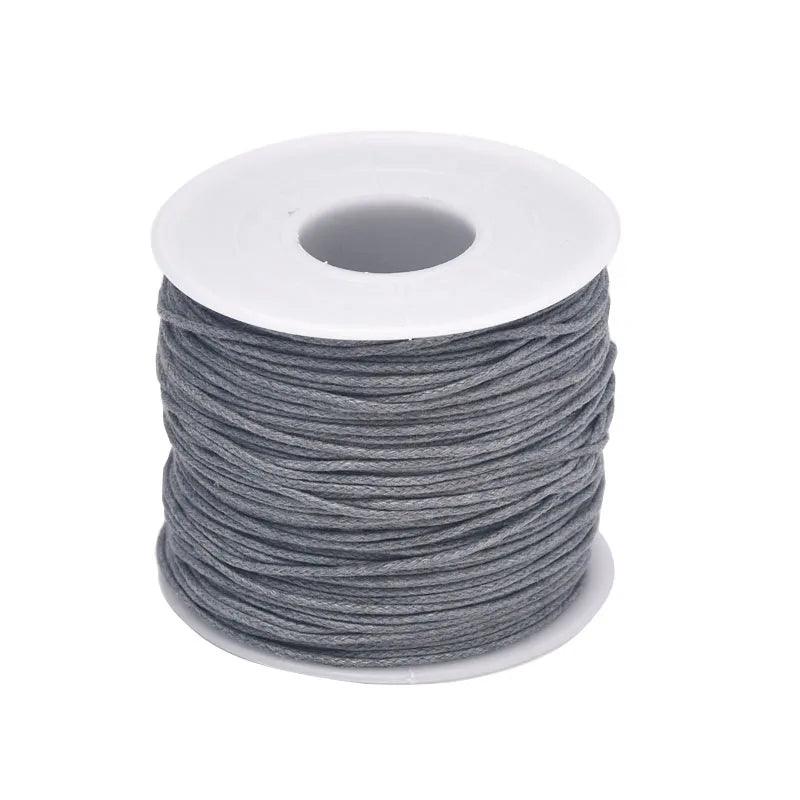 24-70m 1mm Waxed Cotton Cord For Beading Craft DIY Bracelet Necklace Braided String Thread Jewelry Findings Making HK042