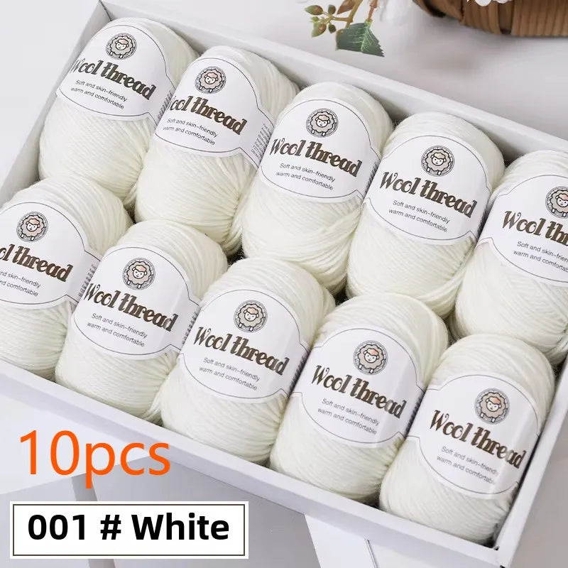 10 Pieces Australian Wool Yarn Soft and Warm Easy to Knit Sweaters Scarves DIY Knitwear