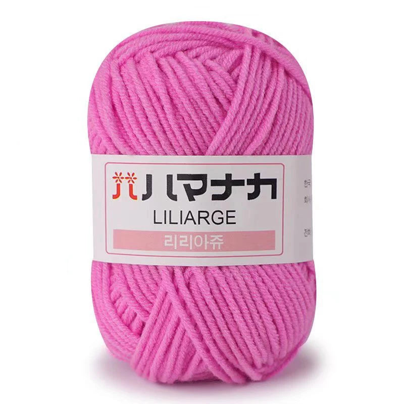 Soft Milk Cotton Knitting Yarn 25g Anti-Pilling High Quality 4ply Crochet Yarn for Scarf Sweater Hat and Doll Craft