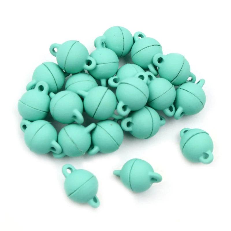 5 Sets  Love Heart Round Shaped Magnetic Connected Clasps Beads Charms End Caps for DIY Couple Bracelet Necklace Making
