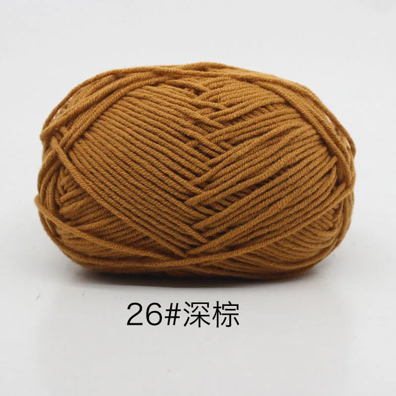 4ply Milk Cotton Knitting Yarn Set for Crochet Crafts and DIY Projects