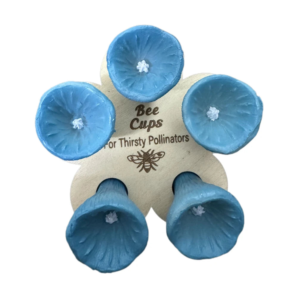 5Pcs Bees Insect Drinking Cup Bee Drinking Fountain Cup Flower Shape Bees Water Feeder with Holder Beekeeping Supplies