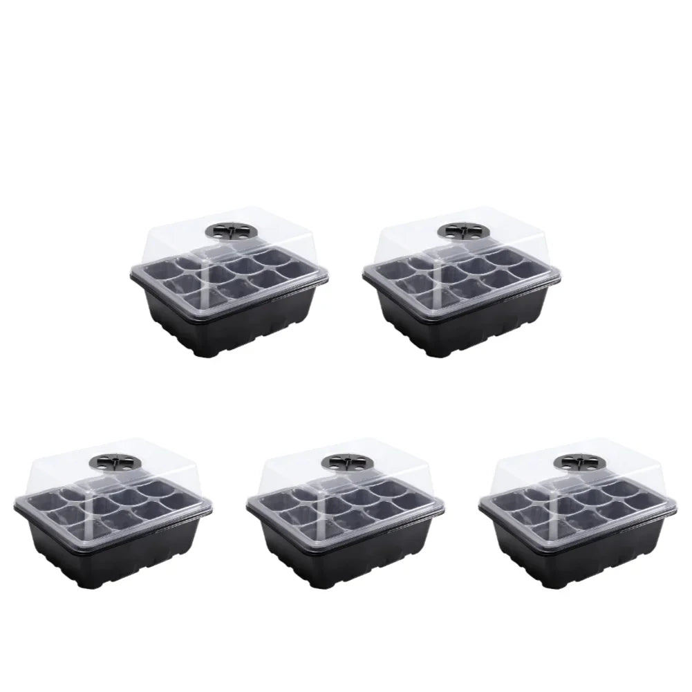 1-5Pcs 12 Hole Seedling Trays Plastics Plant Pots Grow Box for Hydroponics Growing System Indoors Gardening Sowing Tray Tools