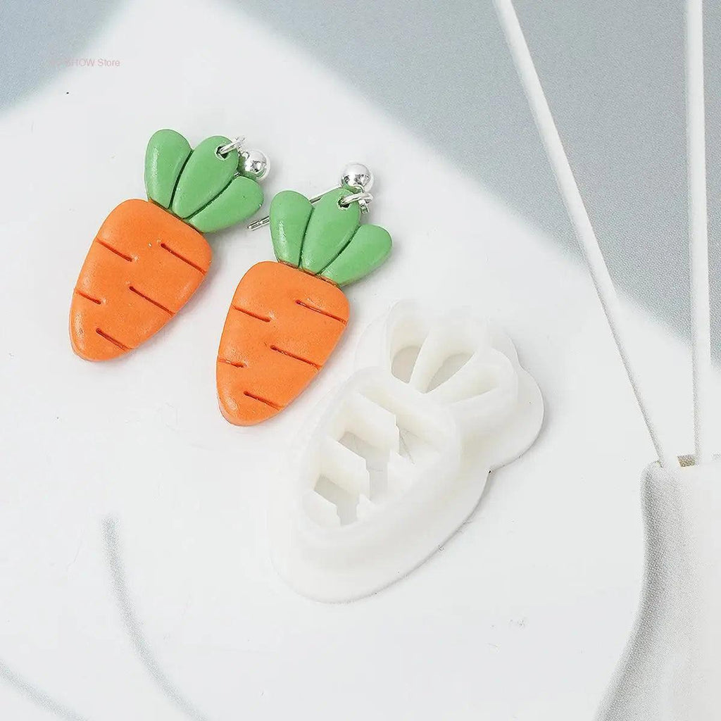 Easter Series Carrot Clay Earrings Mold DIY Polymer Clay Cutter Soft Pottery Earrings Mold 3D Clear Earring Ladies Fashion Items