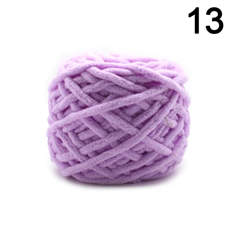 100g Chenille Knitting Chunky Yarn Soft Thick Ice Strip Line Hand Crochet Weaving Scarf Blanket Thread