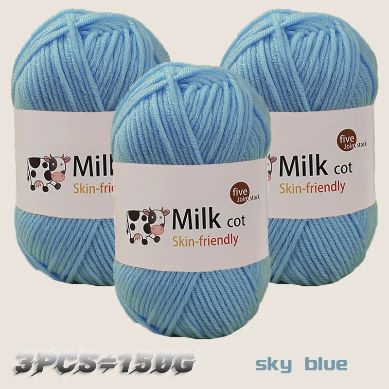 150g 5 Strand Milk Yarn Handmade Medium Thick DIY Woven Doll Sweater Flower Hat Scarf Yarn Ball