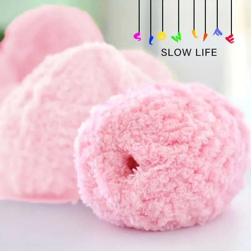 2pc 50g/ball Light Pink 3-Strand Coral Velvet Wool Thread For Knitting Wool, Scarves, Coats, Sweaters, Etc ,Wool Ball