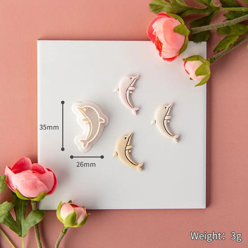 Dolphin Shaped Ocean Clay Mold Soft Pottery Polymer Pendant Jewelry Earring Cutting Molds for DIY Creative Cute Hand-Make Gifts