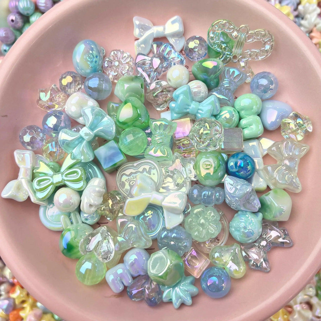 20g Y2K Acrylic Assorted Beads Flower Sweetheart Butterfly Candy Kawaii Aesthetic Beads for Bracelets DIY Jewelry Making Supply