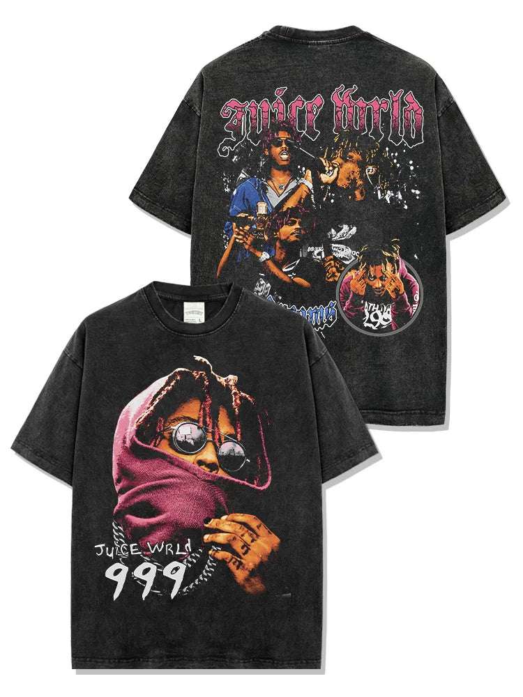 Rapper Juice Wrld 999 Short T Shirt Men's Women's Letter Printed Tshirts Y2k Casual Fashion Sportswear Summer Clothing