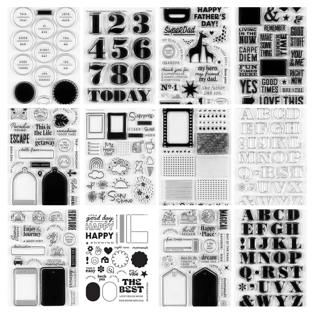 Word  Clear Stamp  Cutting Die Seal For DIY Scrapbooking Clear Stamp Sheets A7259