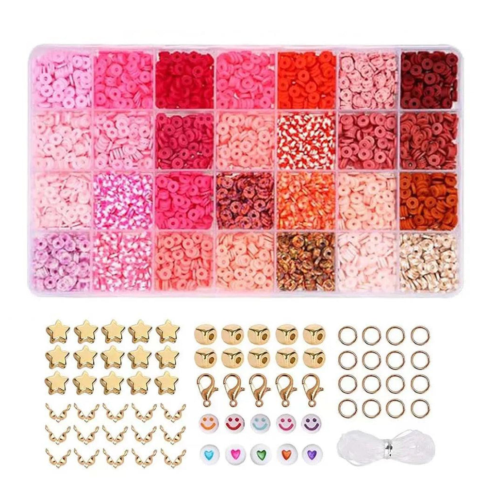 3500pcs Clay Beads Bracelet Making Kit includes Loose Beads and String for DIY Jewelry Craft for Girls