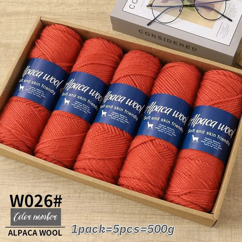 500g Coarse Alpaca Wool Yarn for Hand Woven Sweaters Jackets Scarves and Hats