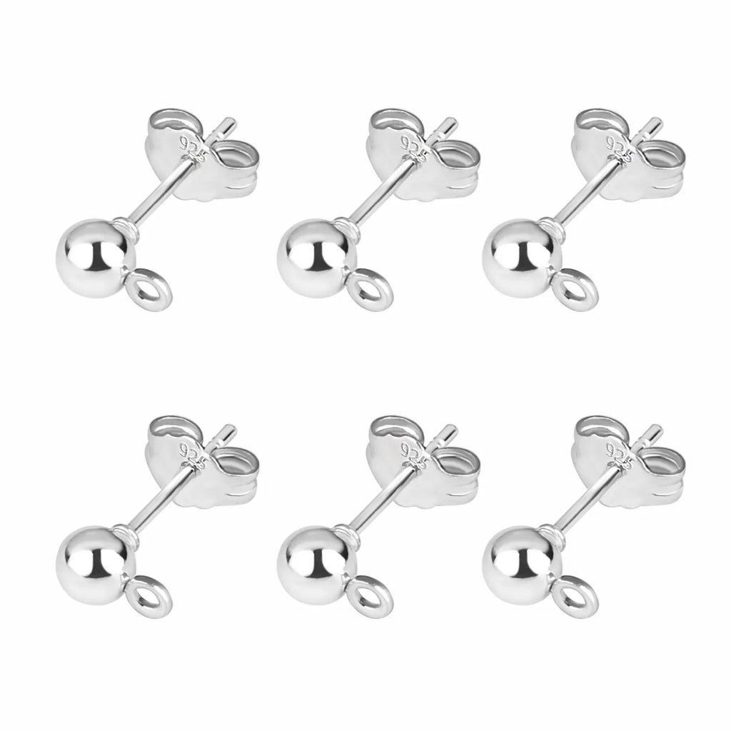 50pcs/lot Gold Silver Earring Studs Base Pins 925 Silver Plated Earring Plug Ear Back DIY Jewelry Making Findings Accessories