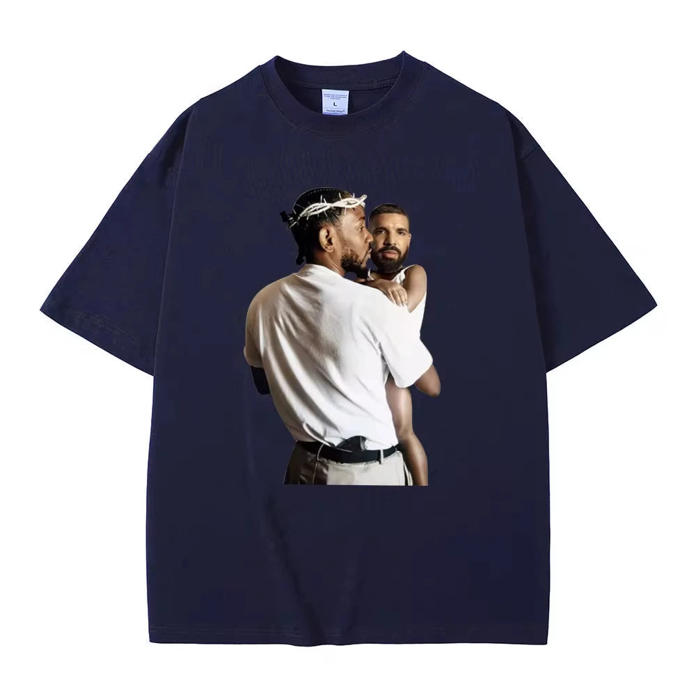 Kendrick Lamar Drake Funny Meme T Shirt Mr Morale The Big Steppers Hip Hop Casual Oversized Tee for Men and Women
