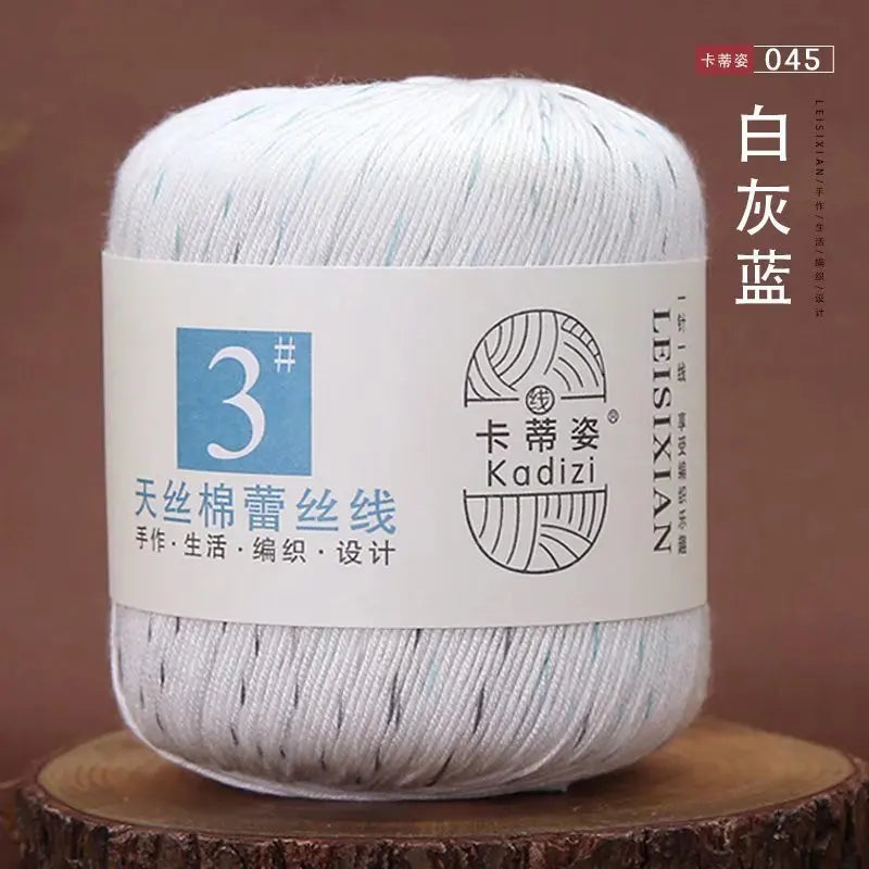 100 Percent Mercerized Cotton Lace Yarn for Hand Knitting and Crochet Arts Crafts