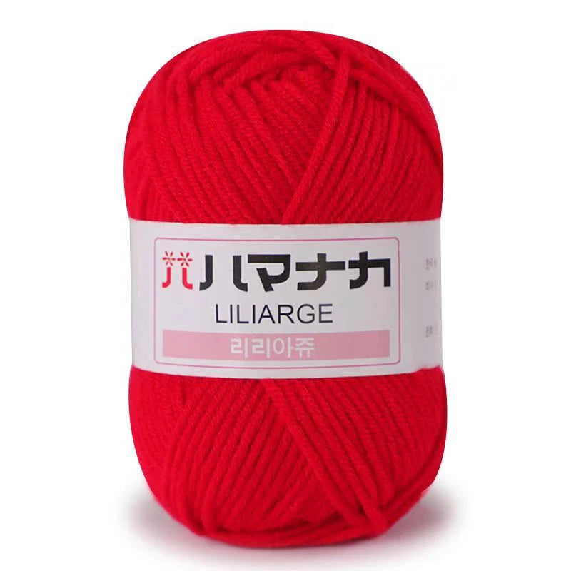 Soft Milk Cotton Knitting Yarn 25g Anti-Pilling High Quality 4ply Crochet Yarn for Scarf Sweater Hat and Doll Craft