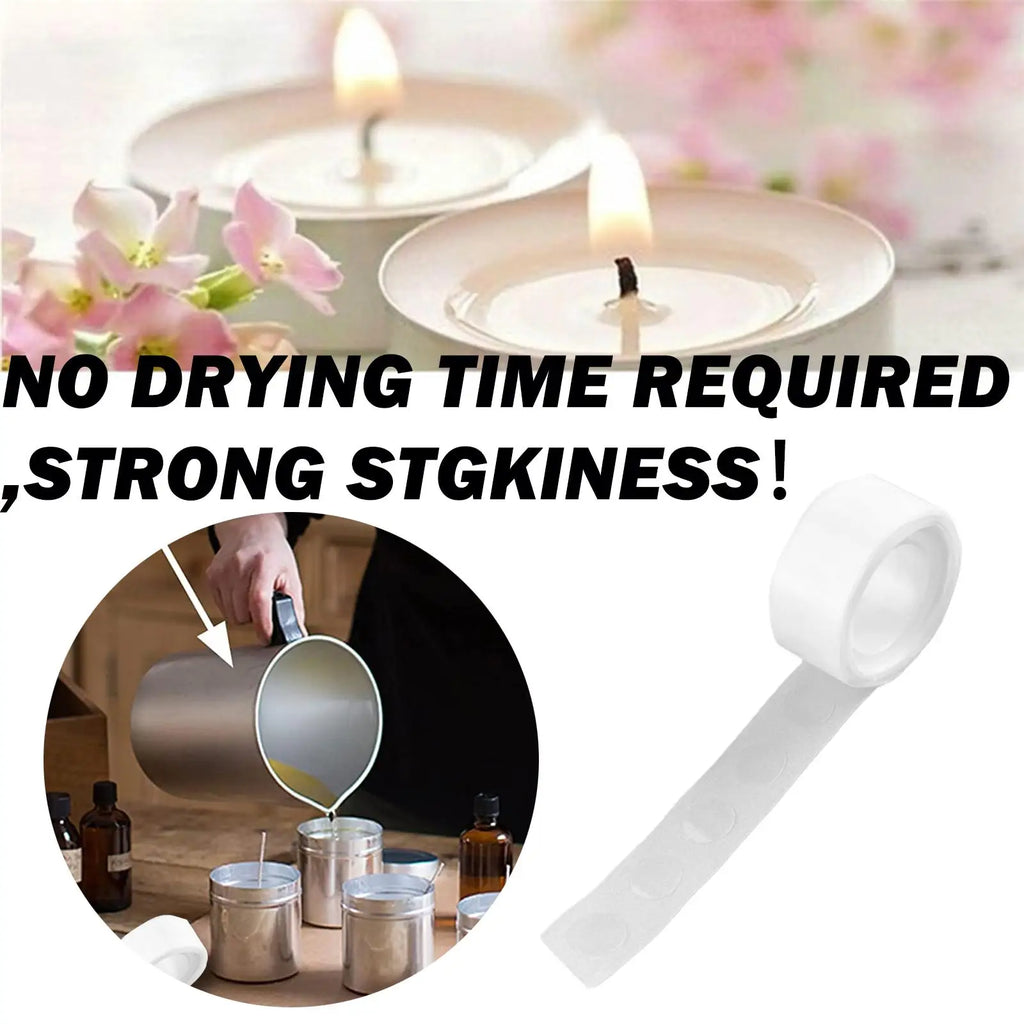 Candle Making Wicks Sticker Transparent Fixed Glue DIY Candles Dots 13mm Candle Wick Adhesive Tape Candle Fixed Tape