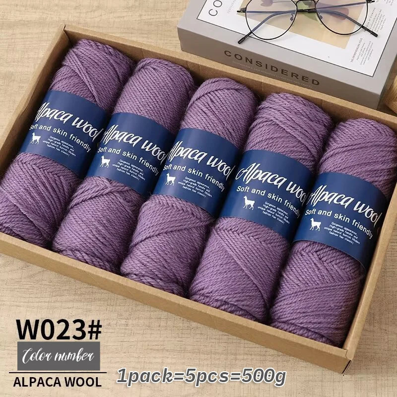 500g Coarse Alpaca Wool Yarn for Hand Woven Sweaters Jackets Scarves and Hats