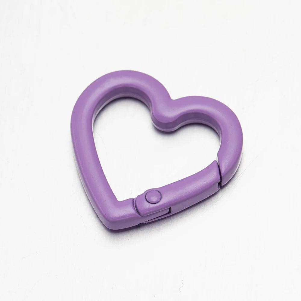 5pcs Heart Carabiner Trigger Snap Clip Spring Keyrings Buckle Hooks for Key Ring Keychains Bag Purse Handbag Craft Making Supply