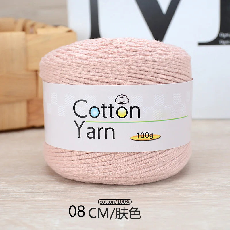 100g 100 Percent Cotton Hand Knitting Yarn Soft Crochet Yarn for Sweater Scarf Blanket Hat and Amigurumi