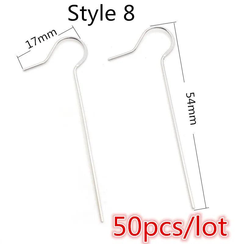(Never Fade) High Quality 316 Stainless Steel DIY Earring Findings Clasps Hooks Jewelry Making Accessories Earwire